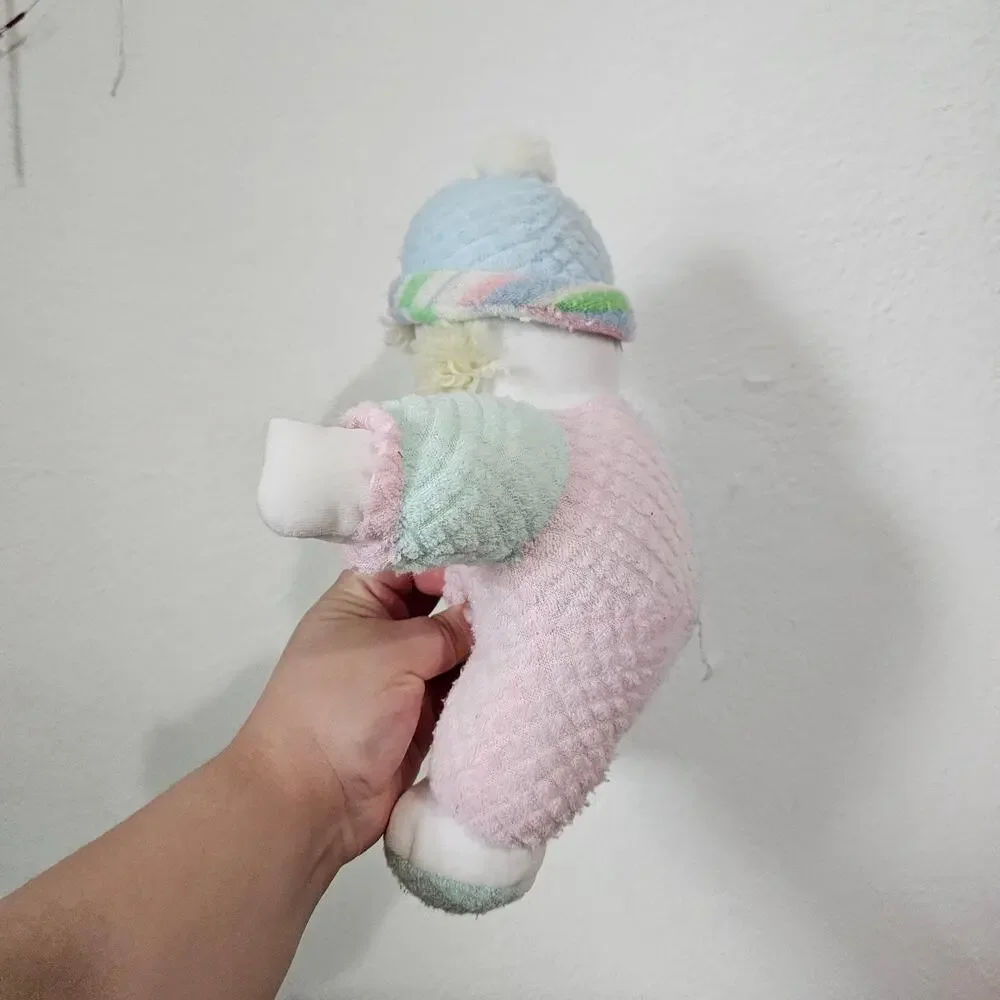 TB Trading Co Terry Cloth Pastel Clown Plush Pink Blue Green Yellow Hair Baby